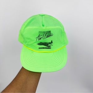 Vintage Y2K Neon Green Winston Salem Air Classic Dad Hat OS Early 2000s